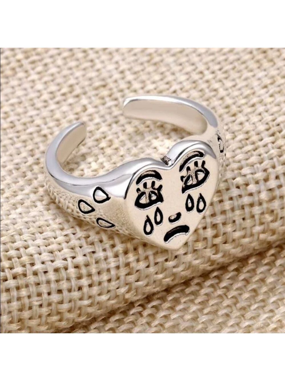 Crying sad face INSTA ring